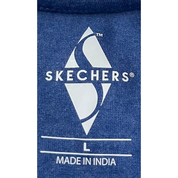 SKETCHERS SHORT SLEEVE CREW NECK T-SHIRT, WOMENS, L, BLUE, NWOT - Picture 8 of 9